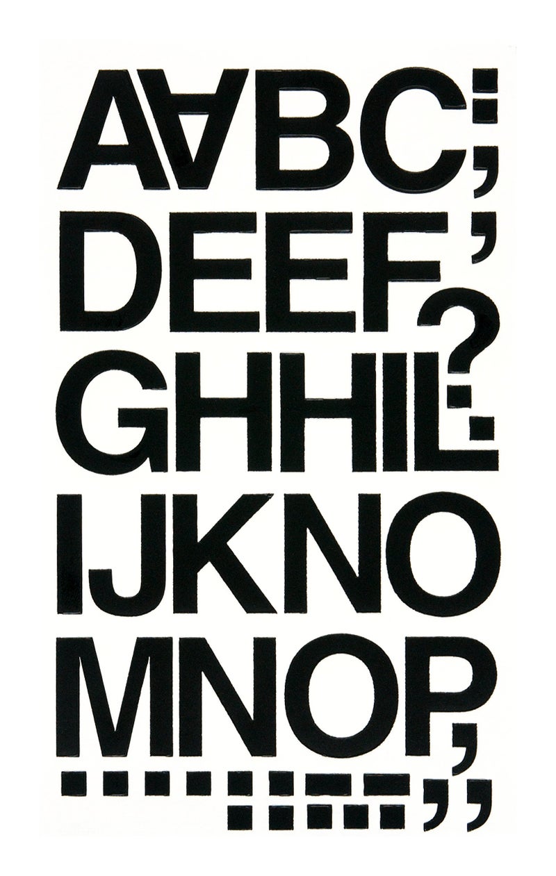 Chartpak شارتباك فينيل ذاتي اللصق (01040) حروف كبيرة وأرقام، 1-1/2 بوصة ارتفاع، أسود - Image 2